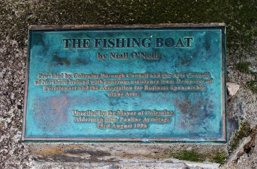 The Fishing Boat sculpture (3) - plaque, Harbour Road, Portstewart